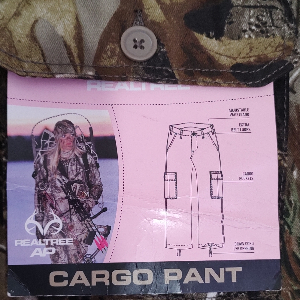 RealTree Women's Camouflage Cargo Pants with Drawstring Leg Opening - Picture 9 of 9